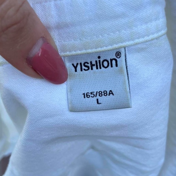 Retro preppy white relaxed button down shirt / fits women’s s/m best - Picture 6 of 6